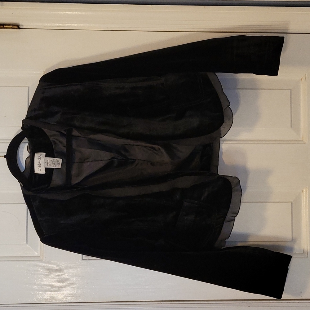 Beautiful new without tags black velour jacket